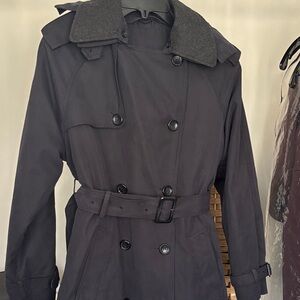 London Fog Charcoal Double-Breasted Trench Coat
